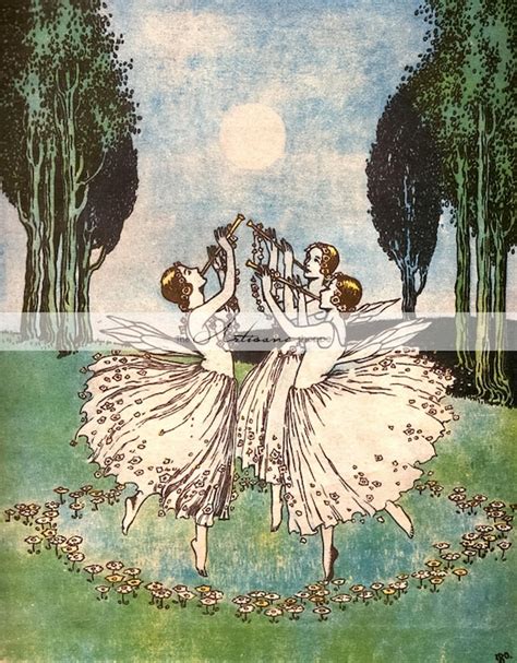 Fairy Dance Ida Rentoul Outhwaite Antique Vintage Art Image Etsy