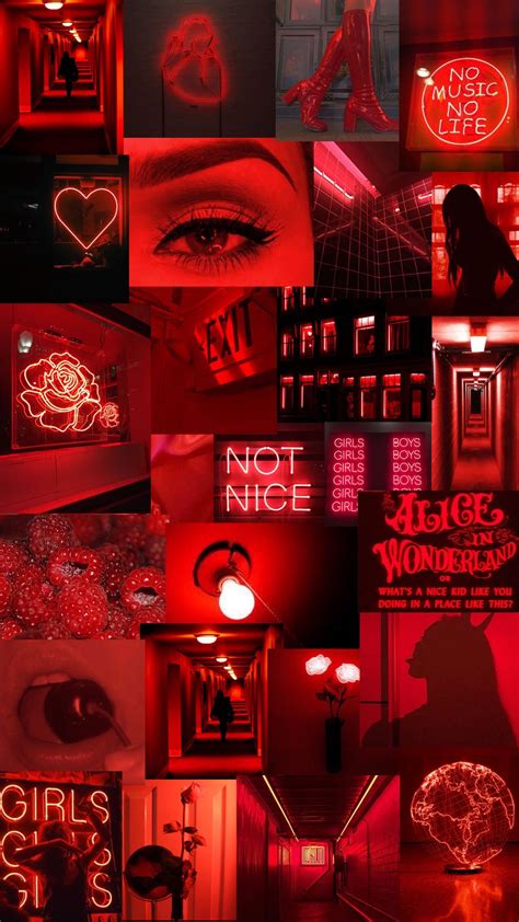 Red Aesthetic Collage Computer Wallpaper Tons Of Awesome Aesthetic
