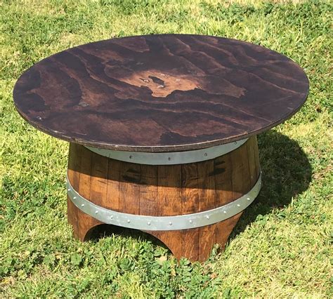 Wine Barrel Lounge Table 36 Round Wood Top Rental Taylor Rental