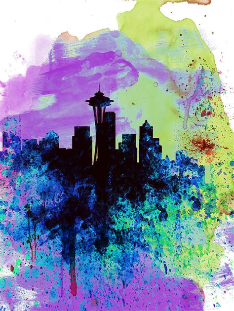 Seattle Skyline Watercolor