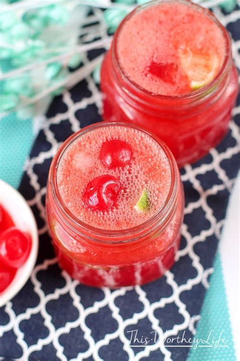 Frozen Cherry Limeade Recipe Frozen Summer Cocktails Frozen Cherries