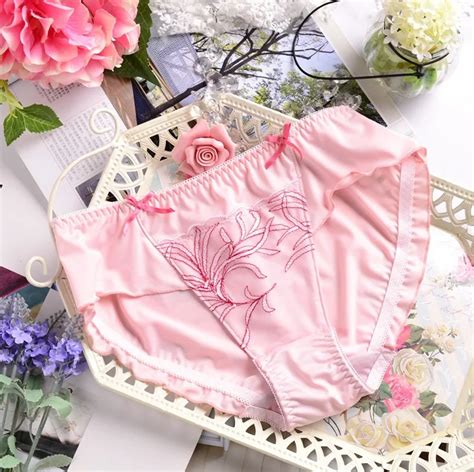 Japanese Embroidered Sweet Flying Sexy Low Waist Panties Strings Majtki Damskie Koronka Women