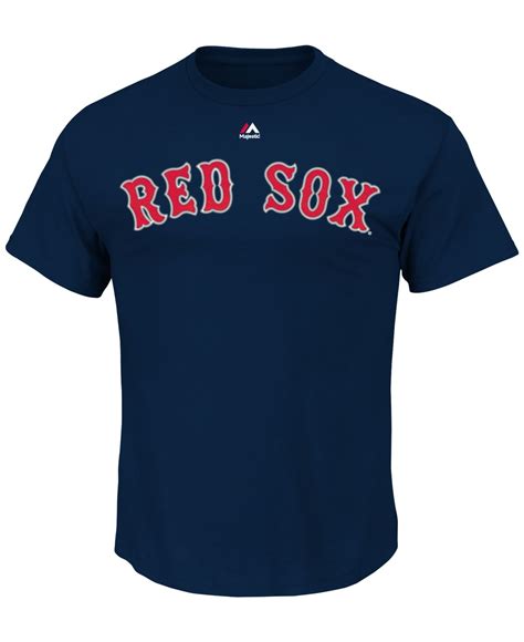 majestic cotton men s boston red sox team wordmark t shirt in navy blue for men lyst