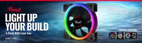 Rosewill 120mm Rgb Led Case Fan 1 Pack Ultra Quiet