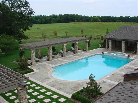 Full Color Bluestone Pool Deck Caney Fork Columns With Indiana