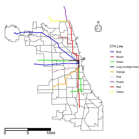 Map Of The Chicago Transit Authority Rail Network Download