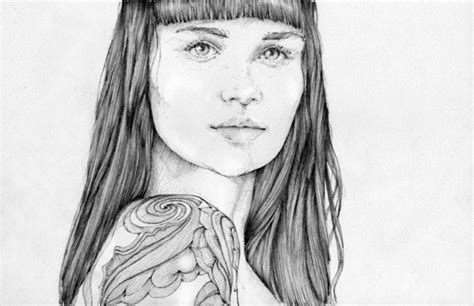 Graphite Drawings Inked Women By Graf Narq Via Behance Graphite