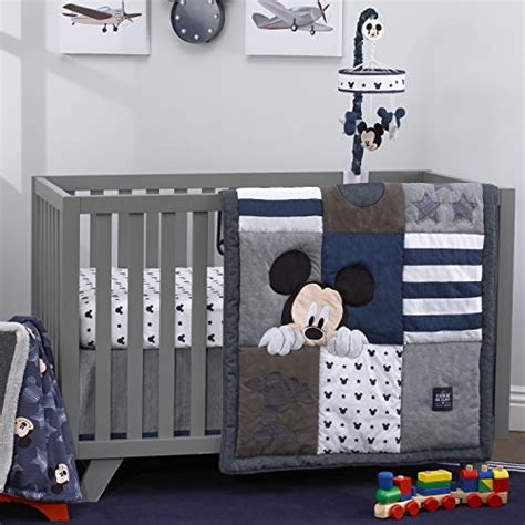 Disney Mickey Mouse 4 Piece Hello World Denimstaricon Nursery Crib