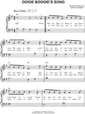 Interactive downloads are dynamic sheet music files that can be viewed and altered directly in my digital library from any device. Oogie Boogie's Song" from 'The Nightmare Before Christmas' Sheet ... | Oogie boogie song ...