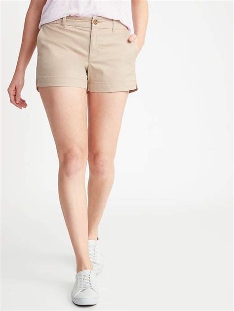 Old Navy Mid Rise Twill Everyday Shorts For Women 3 12 Inch Inseam