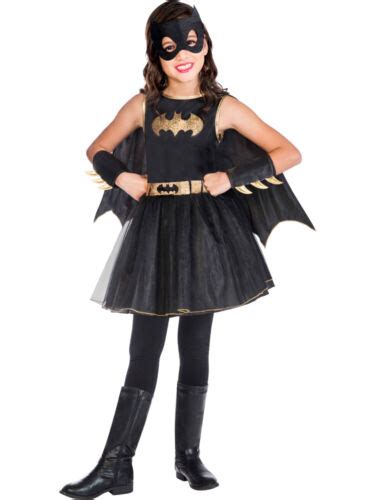 Childs Batgirl Fancy Dress Classic Costume Dc Comic Superhero Kids