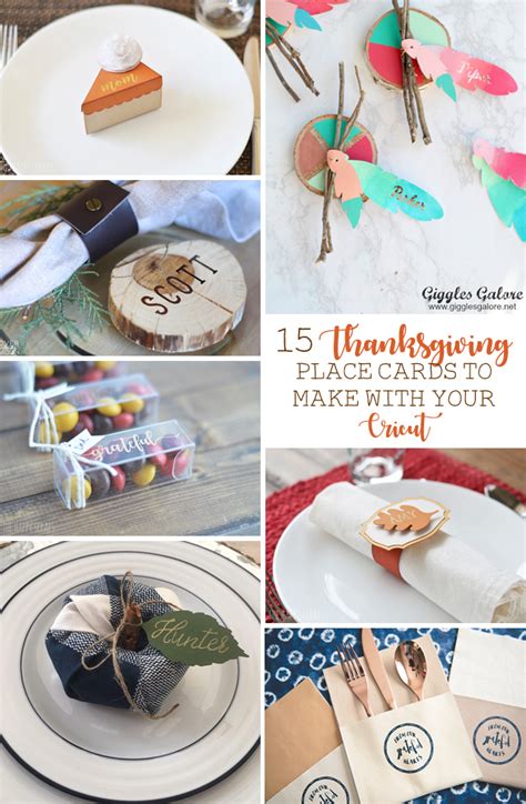 I put three wheat stalks into a little bouquet and tied it off with some twine. 15 Thanksgiving Place Cards to Make with Your Cricut - The ...