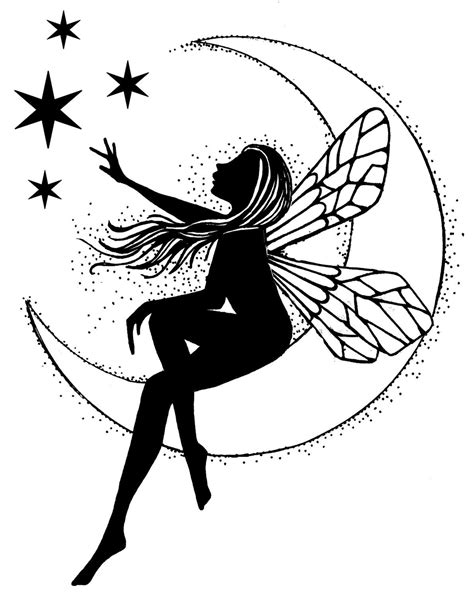 Lavinia Stamps Moon Fairy Stamp Fairy Silhouette Moon Fairy Fairy