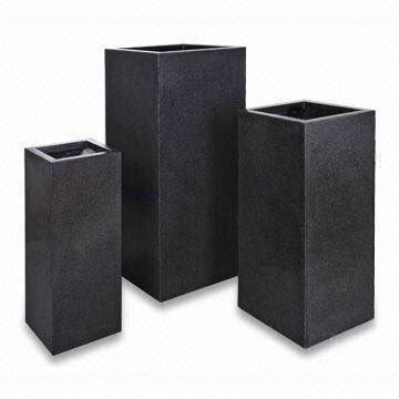 The mayne acadia 28 in. Black Square Tower | Terrazzo Planter