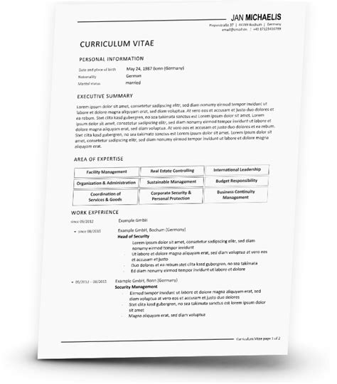 Beispiele + formulierungen kostenlose muster & vorlagen. Lebenslauf Englisch - CV oder Résumé? - Unterschiede