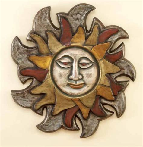 Mayan Sun Face Wall Decor Plaque Hanging Sculpture Art