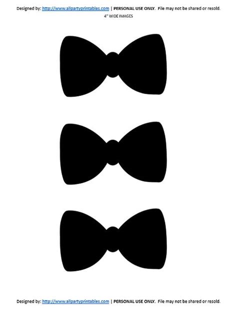 Bow Tie Printables Little Man Birthday Bow By Allpartyprintables Bow