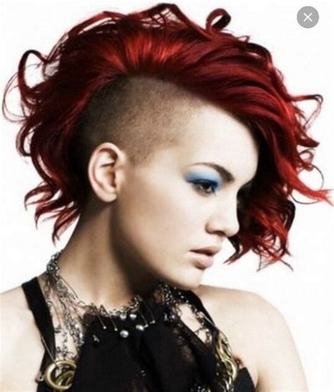 Check out these pixies and short bobs and get an idea click to enlarge! Red curly Bob with side shave | Medium hair styles