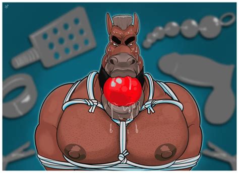 Rule 34 Anal Beads Anthro Arms Behind Back Ball Gag Big