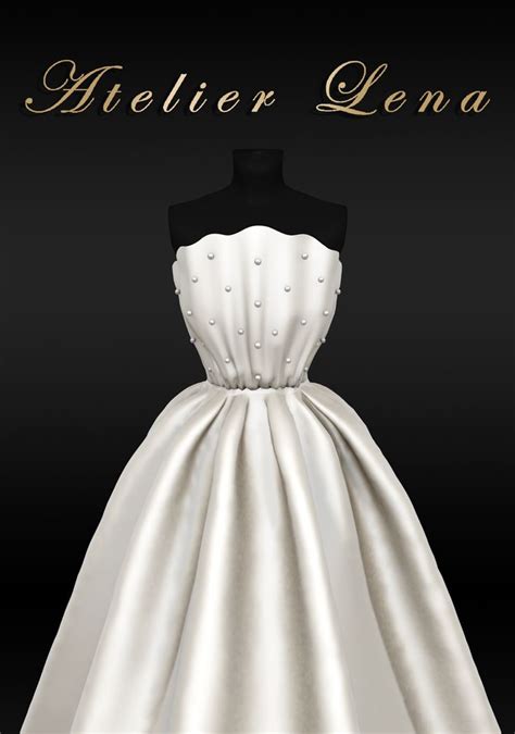 Atelier Lena Shell Dress Patreon Sims Wedding Dress Sims