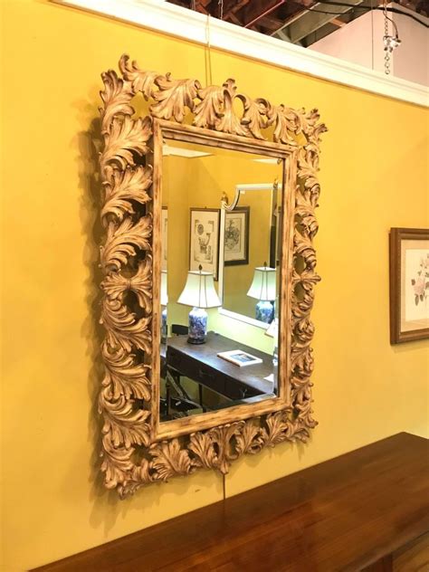 Heavily Carved French Frame Flanking A Bevelled Glass Wall Or Console Mirror Greenwich Living
