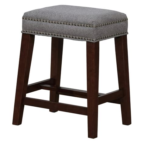 Linon Walt Backless Wood Counter Stool 245 Seat Height Walnut