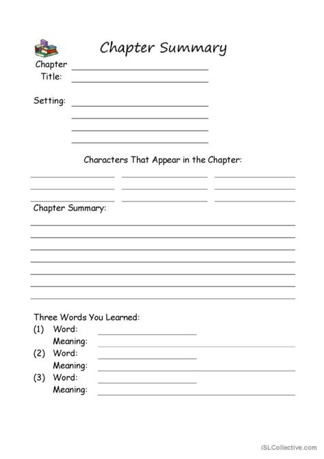Chapter Summary Worksheet Pdf
