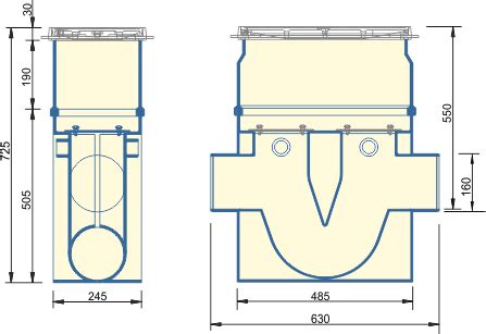 Esistono diverse tipologie di pozzetto sifonato, in base alla funzione che devono avere all'interno della casa: Pozzetto d'ispezione sifonato SIFOBOX 160