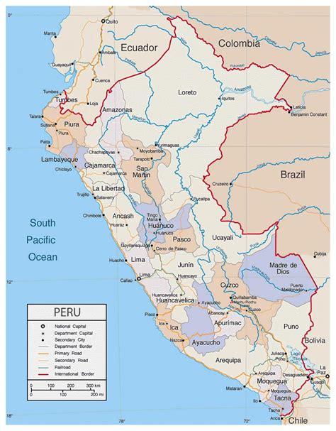 Mapa Detallado Del Perú Mapa Detallado Mapa De Perú América Del Sur