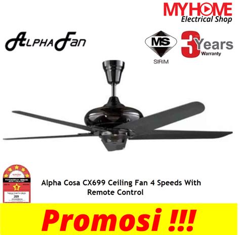 Alpha Cosa Cx69956 56 4 Blade Ceiling Fan With Ac Motor Remote