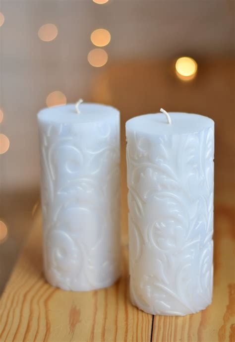 Decorative Pillar Candles 3x6 Inch Unscented For Home Etsy Uk