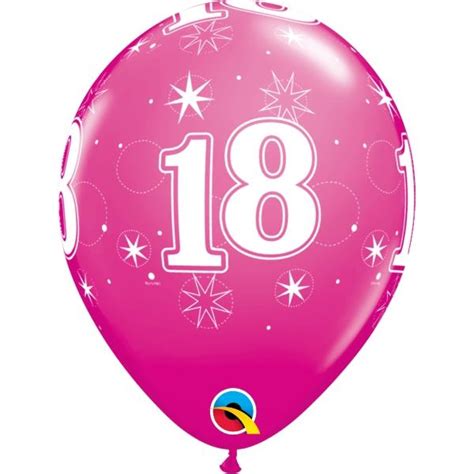 18th Birthday Latex Balloons Pink Star Party Save Smile