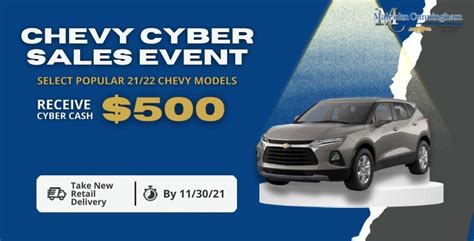 Chevrolet Cyber Sales Event Receive 500 Chevy Cyber Cash On Select