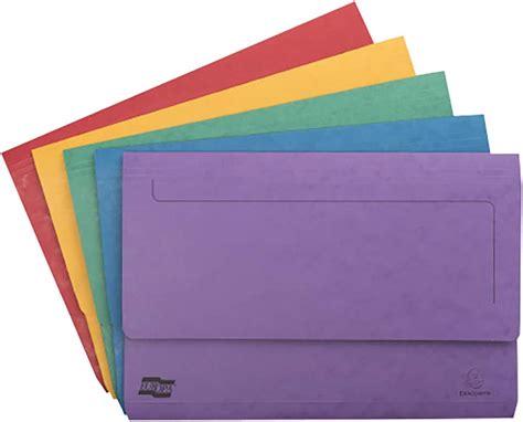 Exacompta Europa Document Wallets 265 Gsm A4 Assorted Colours Pack