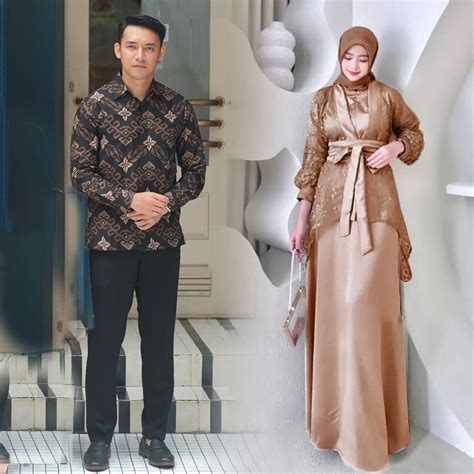 Jual Emran Batik Batik Couple Dress Lebaran Fuji Satu Set Inner Outer
