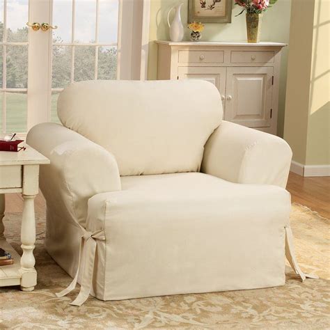 The cotton duck collection features a straight front skirt with tailored arms and is available in… 047293286094 fabric: Cotton Duck T-Cushion Armchair Slipcover | Slipcovers for ...