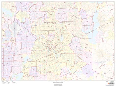 Dallas Texas Zip Code Map