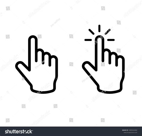 Cursor Hand Icons Click Vector Icons Editable Royalty Free Stock