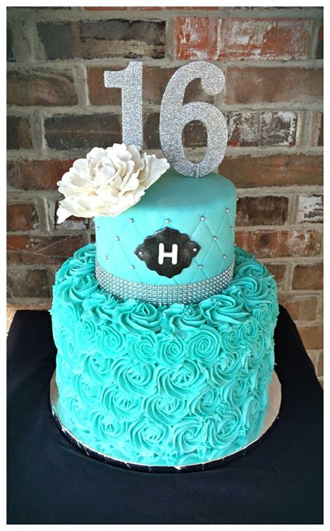 Teal Blue Sweet 16th Birthday Cake By Max Amor Cakes Pastel Con