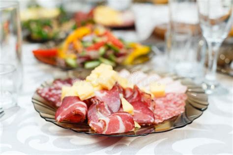 Cold Cuts Meat On Banquet Table Stock Photo Image Of Buffet Dish