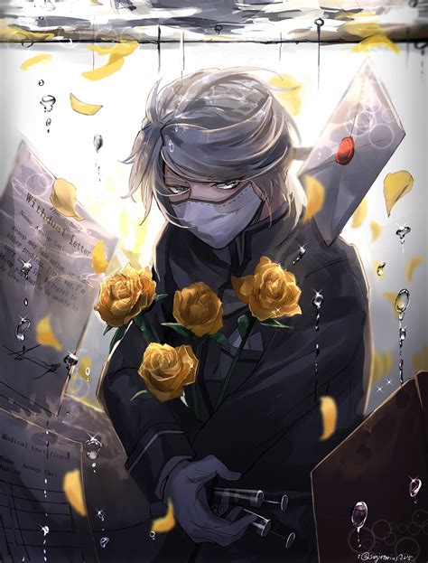 Wallpaper Aesop Carl Anime Yellow Flowers Roses Male Identity V