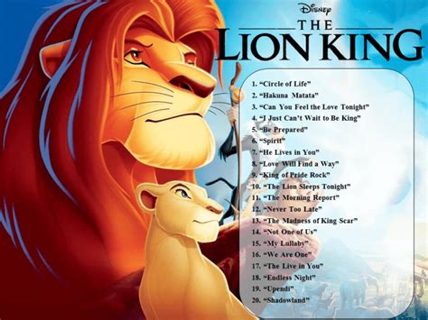 35 Best Songs From The Lion King Spinditty