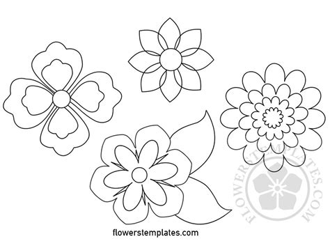 Free paper flower template | printable & cut file. Flower templates free printable | Flowers Templates