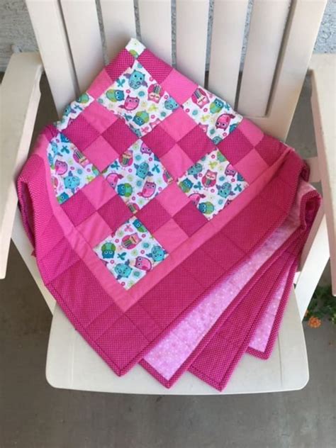 Baby Girl Quilt Baby Quilts Handmade Patchwork Baby Quilt Etsy