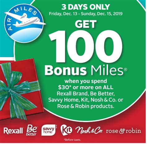 Rexall Pharma Plus Drugstore Canada Flyers Deals Get 100 Bonus Air