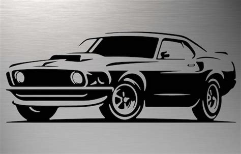 Mustang Svg Vintage Car Svg Muscle Car Silhouette Retro Car Etsy