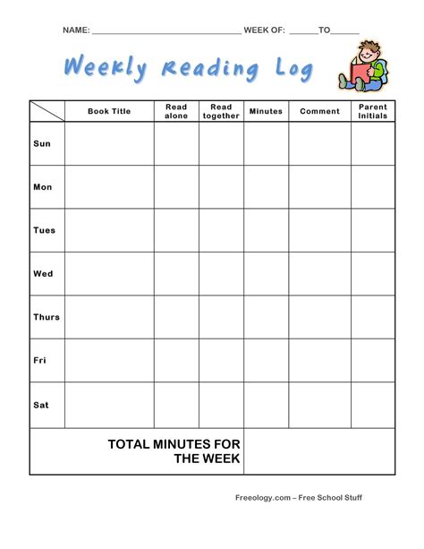 47 Printable Reading Log Templates For Kids Middle School And Adults