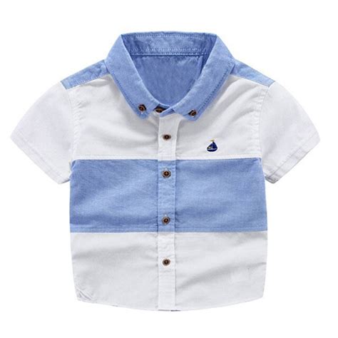 Kids Child Casual Short Sleeve Button Up Tops Summer Boys Leisure Shirt