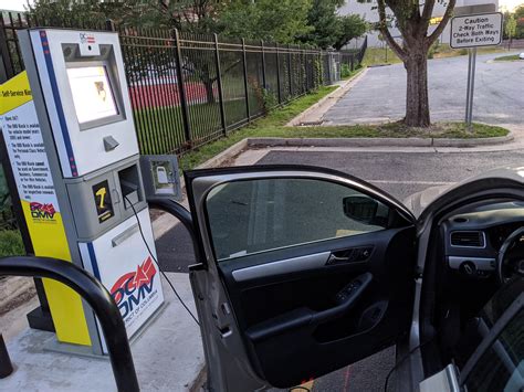 Really big fan of the DC DMV's self-service kiosk for emissions testing