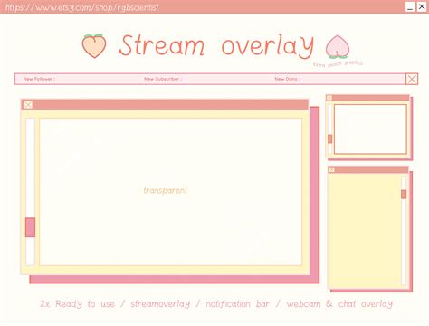 Yellow Peach Browser Stream Overlay Ready To Use Stream Etsy